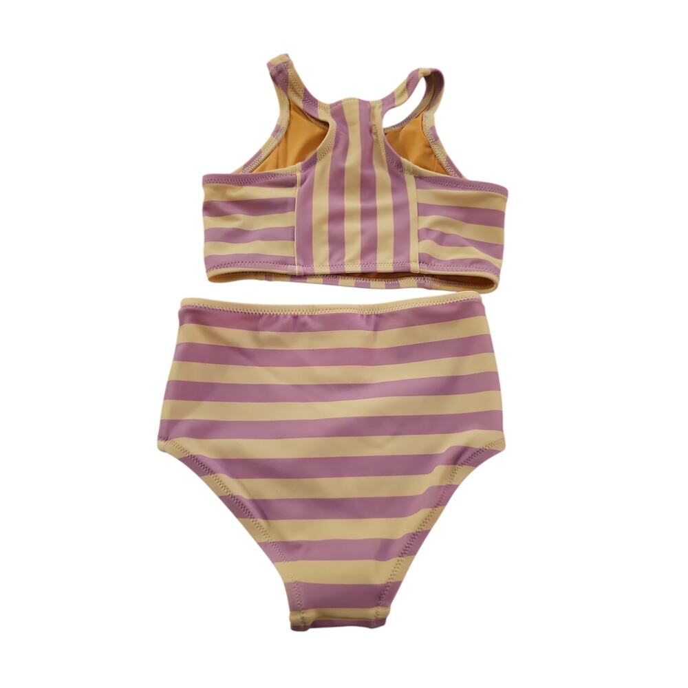 J. Crew Crewcuts two-piece swimsuit bikini Orchid Stripe purple sz 2 new $65 K52 - Picture 3 of 6